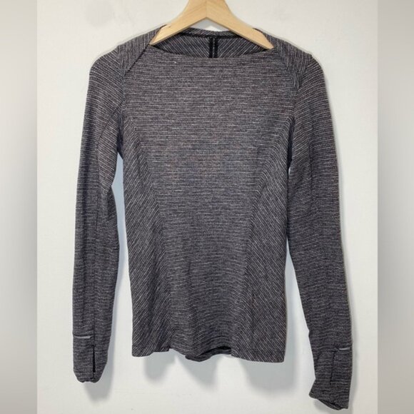 Lululemon Kanto Catch Me Long Sleeve Coco Pique Black & White — Size 4 - Picture 7 of 12